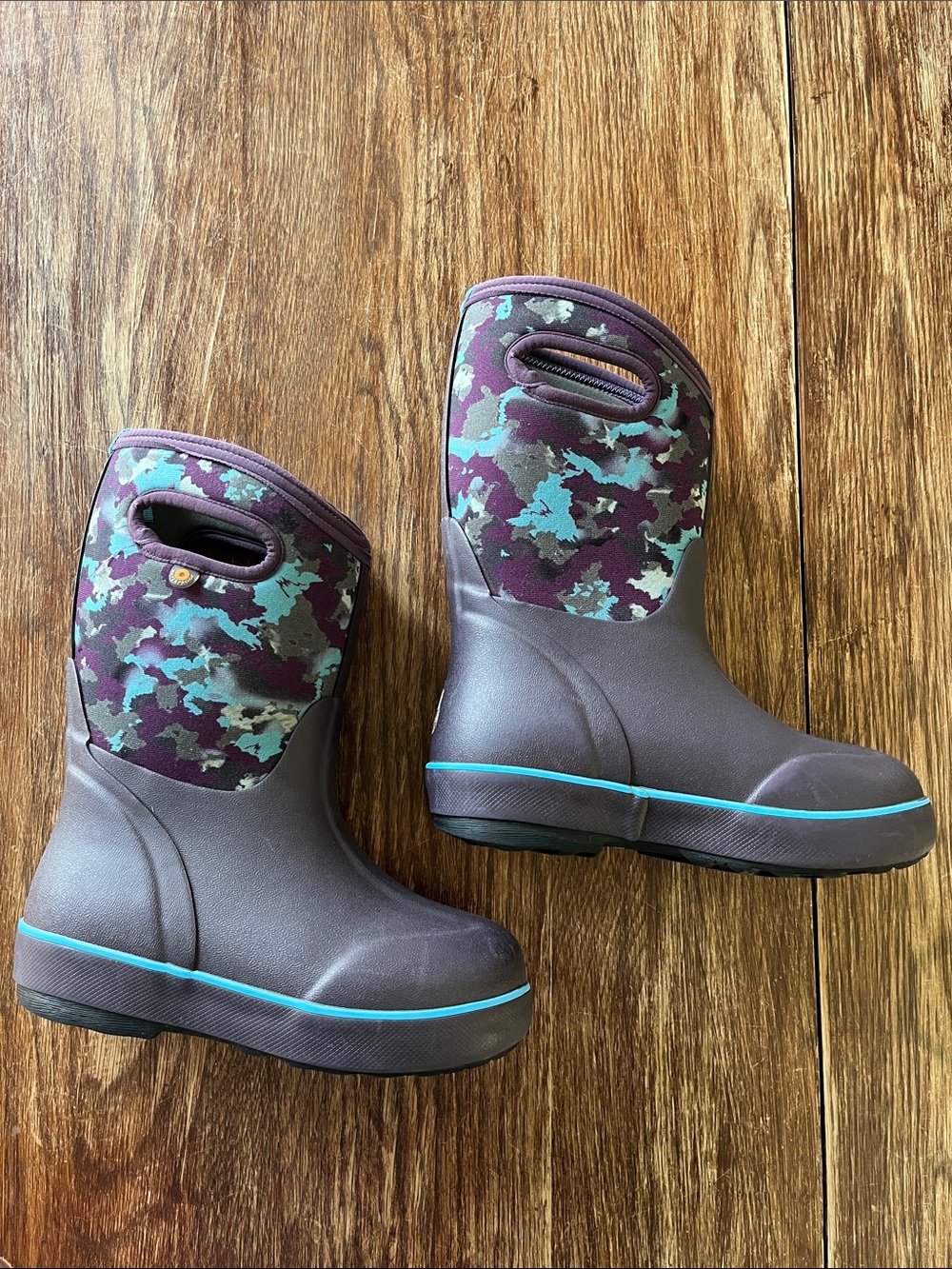 Bogs Kids Waterproof Neoprene Rain Boots - Purple Camo